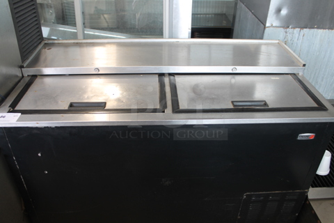 Micro Matic MDW-50 Stainless Steel Commercial Back Bar Bottle Cooler w/ 2 Sliding Lids. 115 Volts, 1 Phase. Tested and Working!