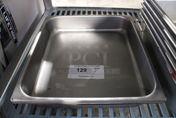 2 Stainless Steel Drop In Bins. 13x14x2.5. 2 Times Your Bid!