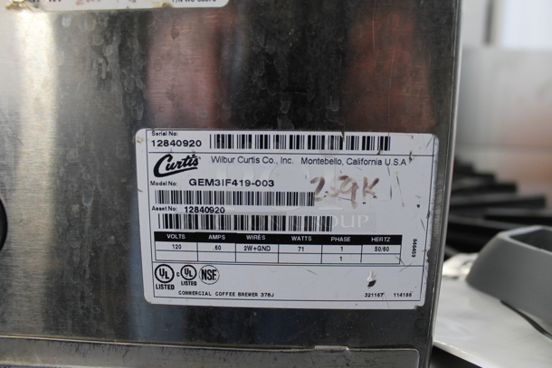 3 Curtis GEM3IF419 Satellite Servers on 3 Curtis GEM5IF Stainless Steel Commercial Countertop Satellite Server Stands. 120 Volts, 1 Phase. 3 Times Your Bid! - Image 4 of 5