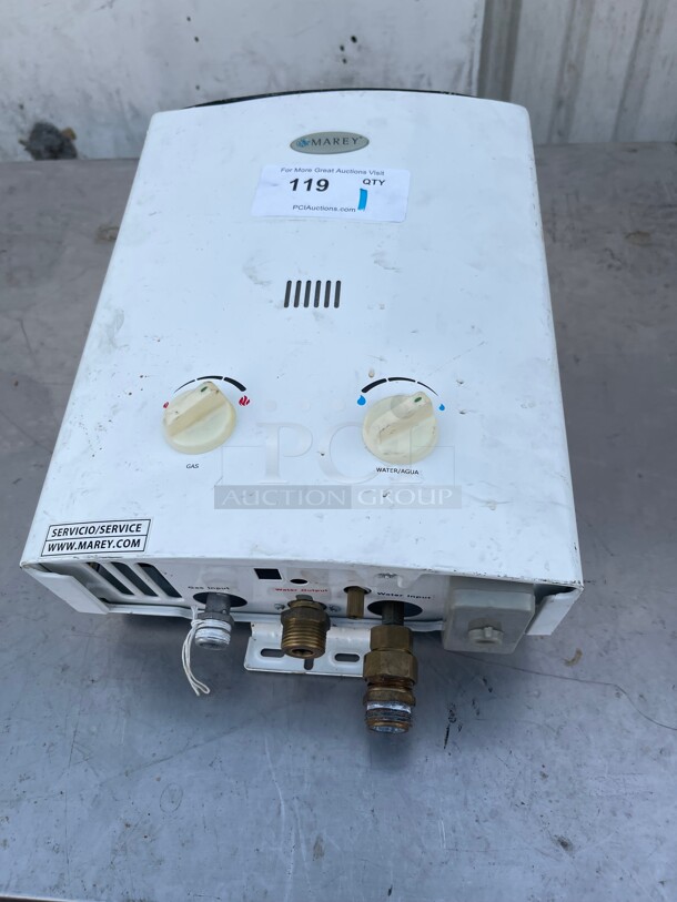Clean! Marey GA5PORT Portable Propane Gas Tankless Water Heater, Small, White NSF  - Image 3 of 9