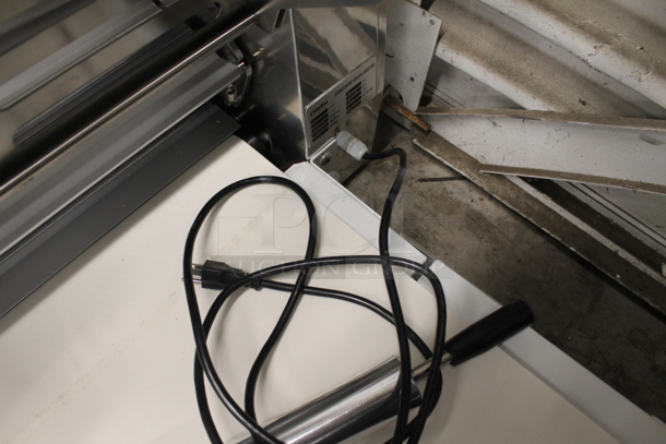 BRAND NEW SCRATCH AND DENT! Estella 34SDSC67 Commercial Stainless Steel Electric Countertop Dough Sheeter On Black Feet. 110V. Tested and Working! - Image 12 of 12