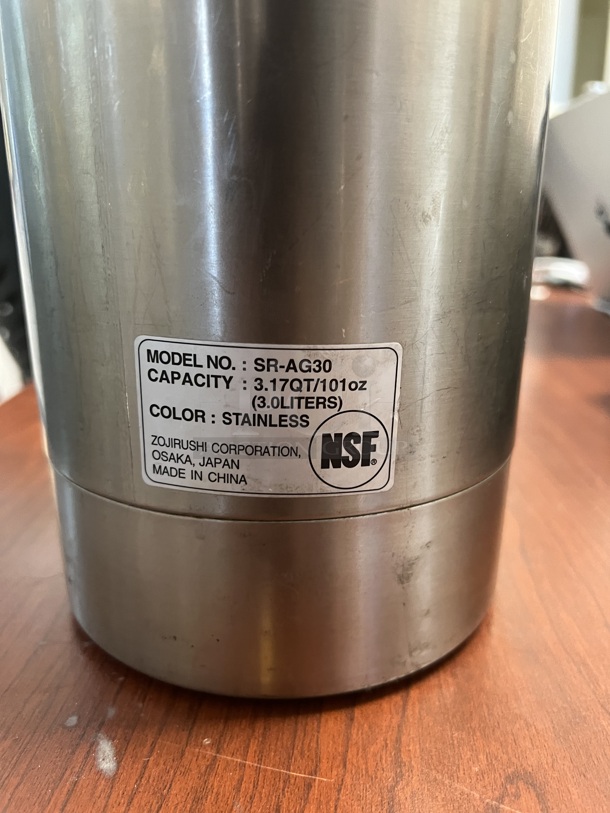 Zojirushi SR-AG30 3 Liter Stainless Steel Lined Air Pot® with Lever - Image 2 of 2