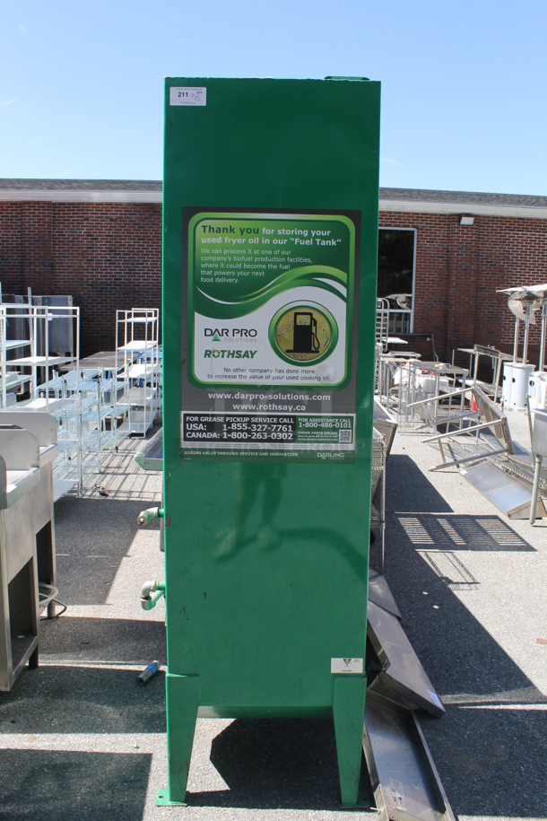 Green Metal Used Fryer Oil Fuel Storage Tank. - Image 1 of 4