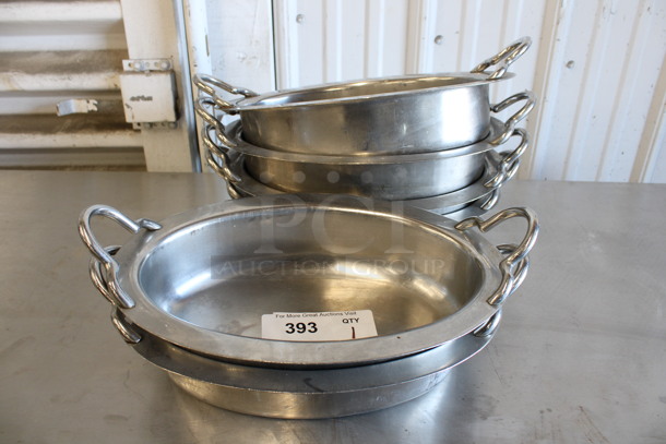 6 Metal Oval Dishes w/ Handles. 14.5x9x4.5. 6 Times Your Bid!