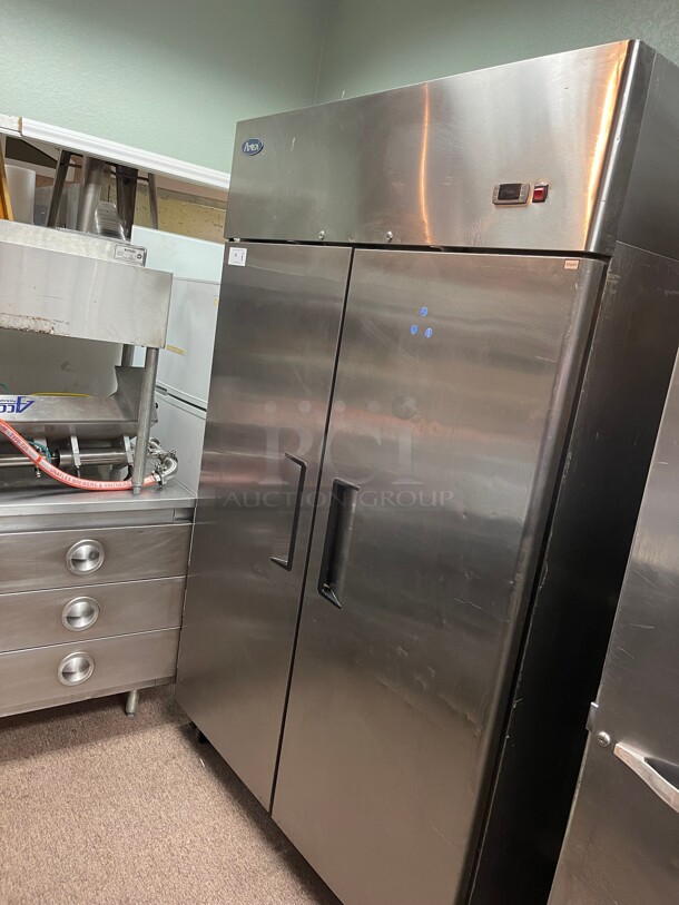 Working! Atosa Reach-In Commercial Refrigerator Two Solid Stainless Steel Door- MBF8507GR 120 Volt NSF Tested and Working!