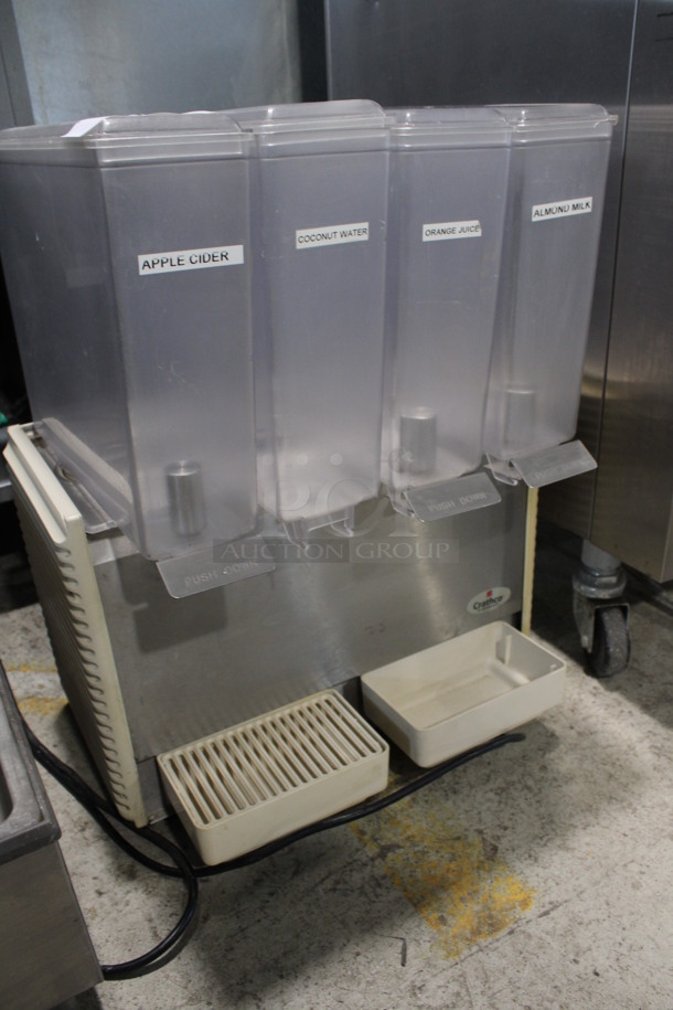 2015 Crathco Model E47/E49-4 Metal Commercial Countertop 4 Hopper Refrigerated Beverage Machine w/ 2 Drop Trays. Missing 1 Grate. 115 Volts, 1 Phase. 20x18x28. Tested and Does Not Get Cold - Image 4 of 7