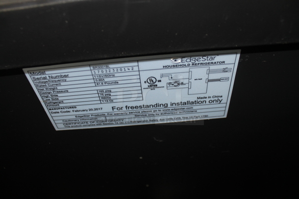 EdgeStar BR3001BL Metal Direct Draw Kegerator w/ Beer Tower, 2 Handles and Nitrogen Tank. 115 Volts, 1 Phase. Tested and Working! - Image 6 of 6