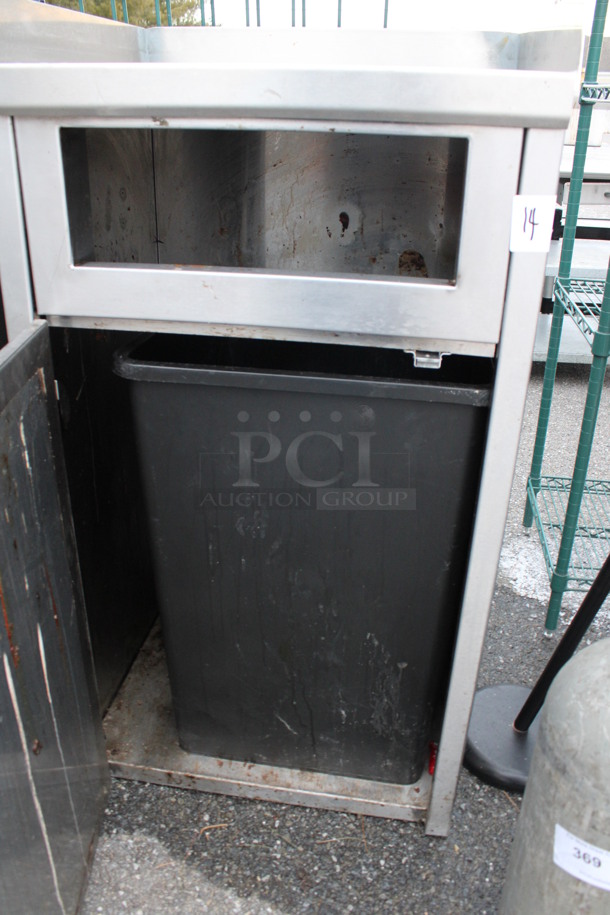 Stainless Steel Commercial Trash Can Shell w/ Trash Can and Door. 24x23x45.5 - Image 2 of 3