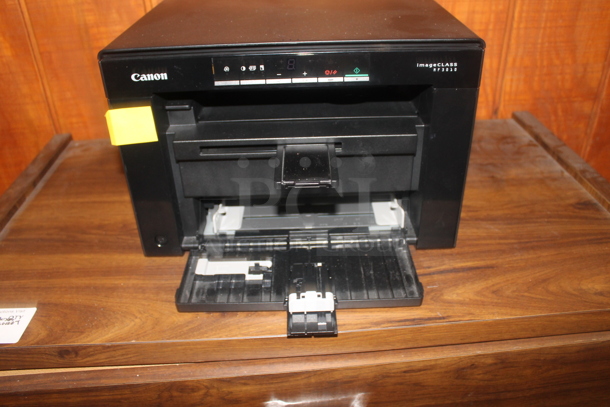 ALL ONE MONEY! Lot of Various Items Including Wood Pattern 2 Drawer Cabinet, Canon Printer, Cardboard Boxes and Poly Bucket. BUYER MUST REMOVE. - Image 4 of 6