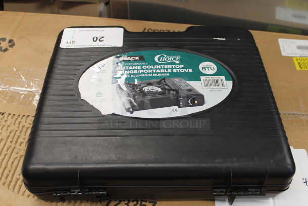 BRAND NEW SCRATCH AND DENT! Choice BDZ153 Countertop Butane Powered Single Burner Portable Range Stove in Case. - Image 1 of 7