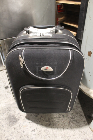 Ormi Black Locking Rolling Luggage.