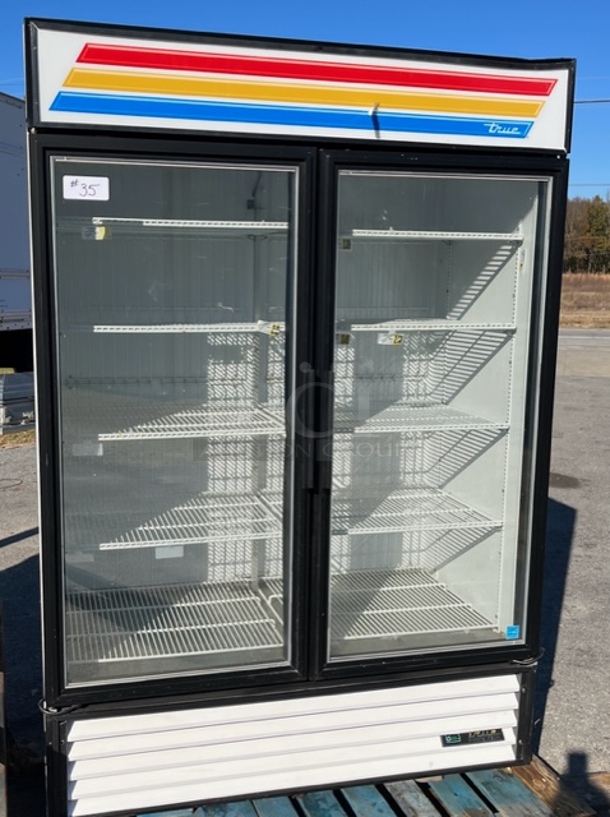 True 2 Glass Dr. Freezer, Like New, Modern R290 Refrigerant, LED Lights, Tested & Working!