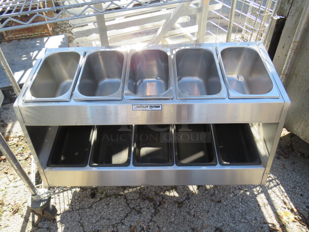 One Stainless Steel Servolift 10 Hole Silverware Dispenser. Model# P-10. 34X17X7. $958.13.  - Image 1 of 1