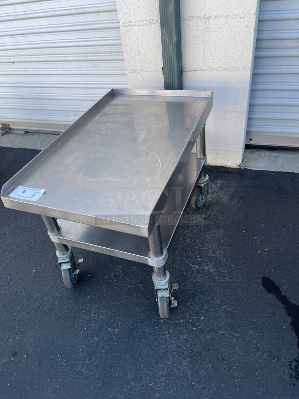 Clean! Commercial Stainless Steel 19 inch Heavy Duty Equipment Stand NSF Great For Small Mixer or Meat Slicer On Casters - Image 3 of 8