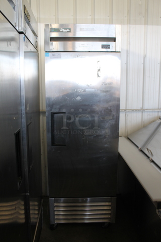 2021 True T-23F-HC Stainless Steel Commercial Single Door Reach In Freezer w/ Poly Coated Racks on Commercial Casters. 115 Volts, 1 Phase. Tested and Working!