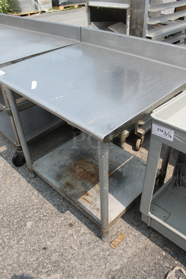 Stainless Steel Commercial Table w/ Back Splash and 2 Under Shelf. - Image 2 of 3