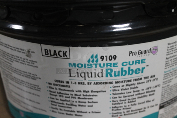 ALL ONE MONEY! Lot of Various Items Including Black Metal Barrel, Gray Poly Buckets of Moisture Cure Dark Gray Liquid Rubber and Metal Frame. BUYER MUST REMOVE. - Image 5 of 6