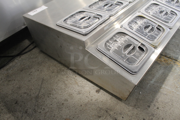 APW Wyott RTR-8 Stainless Steel Countertop Refrigerated 8 Well Topping Rail. 120 Volts, 1 Phase. Tested and Working! - Image 3 of 7
