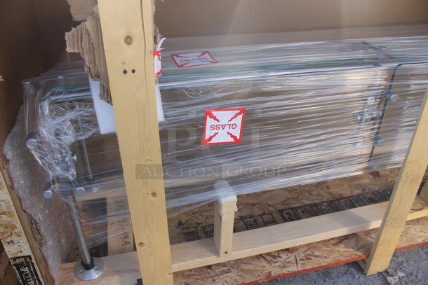 BRAND NEW! Metal and Glass Sneeze Guard. - Image 2 of 5