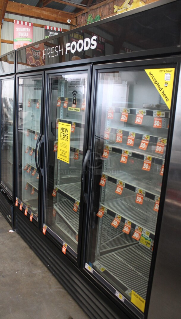 2016 True GDM-72-HC-TSL01 ENERGY STAR Metal Commercial 3 Door Reach In Cooler Merchandiser w/ Poly Coated Racks. 115 Volts, 1 Phase. Tested and Working! - Image 1 of 5