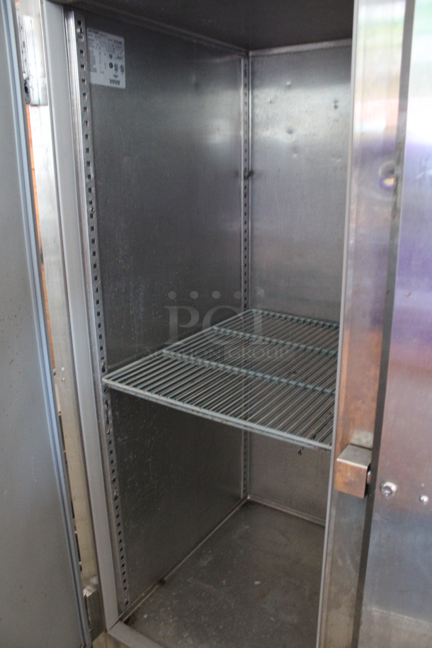 2013 Victory Model VF-SA-2D Stainless Steel Commercial 2 Door Reach In Freezer w/ Poly Coated Racks on Commercial Casters. 115 Volts, 1 Phase. 52x34x84. Tested and Working! - Image 4 of 6