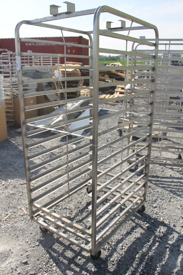 BRAND NEW! Metal Commercial Pan Transport Rack w/ Top Guide Rail for Rack Oven on Commercial Casters.  - Image 3 of 5