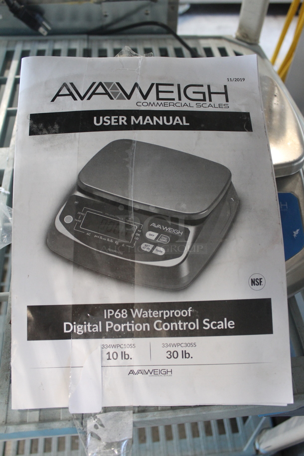 BRAND NEW SCRATCH AND DENT! AvaWeigh 334WPC30SS Stainless Steel Countertop Food Portioning Scale. Tested and Working! - Image 3 of 6