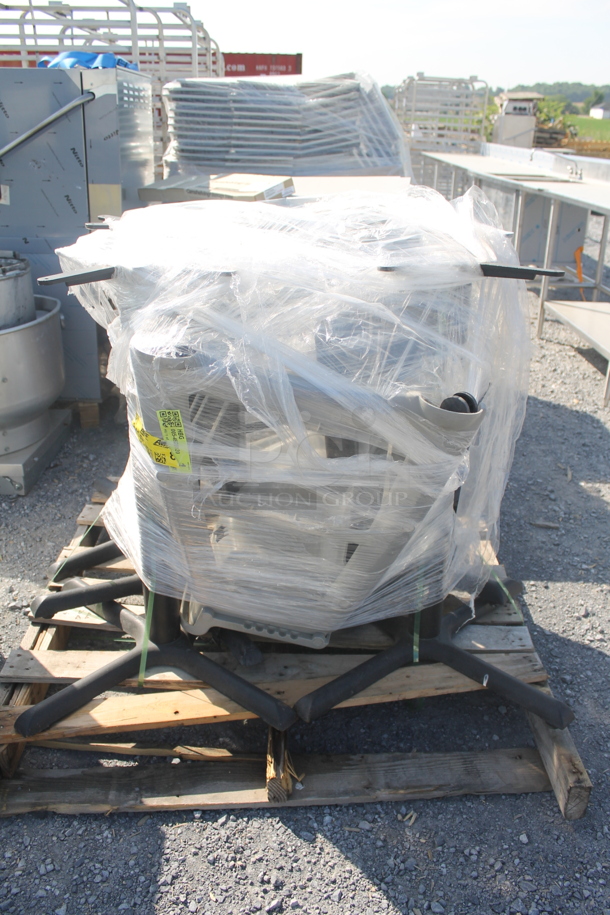 ALL ONE MONEY! PALLET LOT of Black Metal Table Bases and High Chair. - Image 1 of 6