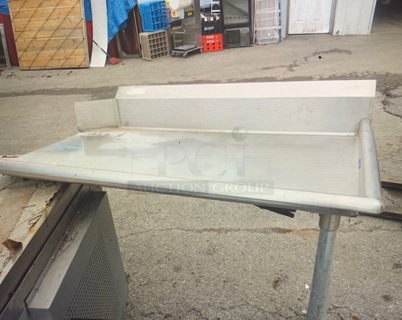 One Stainless Steel Clean Side Dish Table. 48X30X32.5