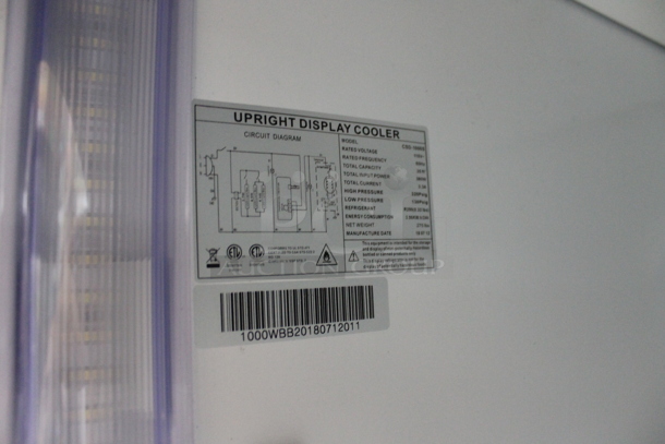 CSD-10905 Metal Commercial 2 Door Reach In Cooler Merchandiser w/ Poly Coated Racks. 115 Volts, 1 Phase. Tested and Working! - Image 3 of 4