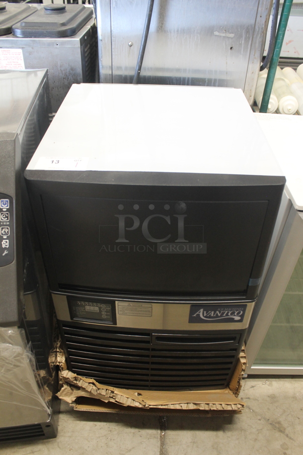 BRAND NEW SCRATCH AND DENT! 2023 Avantco 194UCF120A Commercial Stainless Steel Electric Undercounter Ice Maker With 40 LB. Storage Capacity. 115V.  - Image 1 of 10