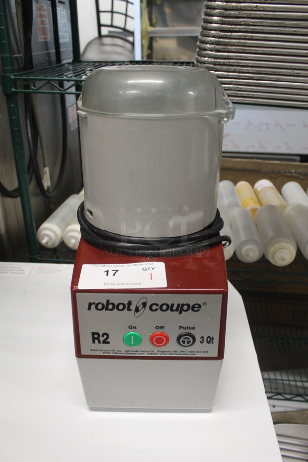 Robot Coupe R2N Commercial Electric Countertop 3 Quart Red Food Processor. 120V. Tested and Working!