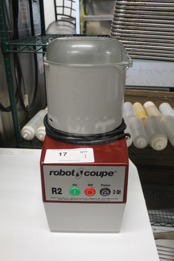 Robot Coupe R2N Commercial Electric Countertop 3 Quart Red Food Processor. 120V. Tested and Working! - Image 1 of 7