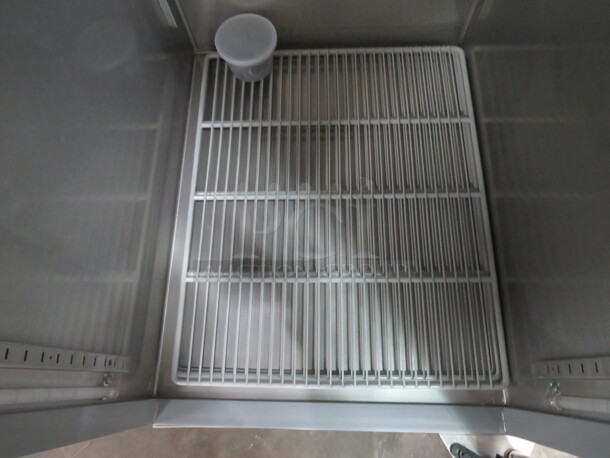 One WORKING Hoshizaki Glass Door Refrigerator With 3 Racks On Casters. Model# R1A-FG. 115 Volt. Ser # M50801F. 27.5X33.5X79.5. USED LESS THAN 1 YEAR! $5100.94. - Image 4 of 5