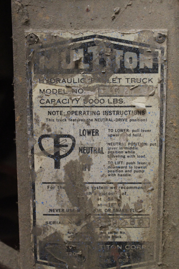 Multiton Gray Metal Commercial 5,000 Pound Capacity Pallet Truck Pallet Jack.  - Image 6 of 6