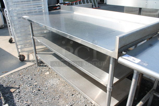 Stainless Steel Commercial Table w/ Back Splash and 2 Under Shelves. - Image 5 of 5