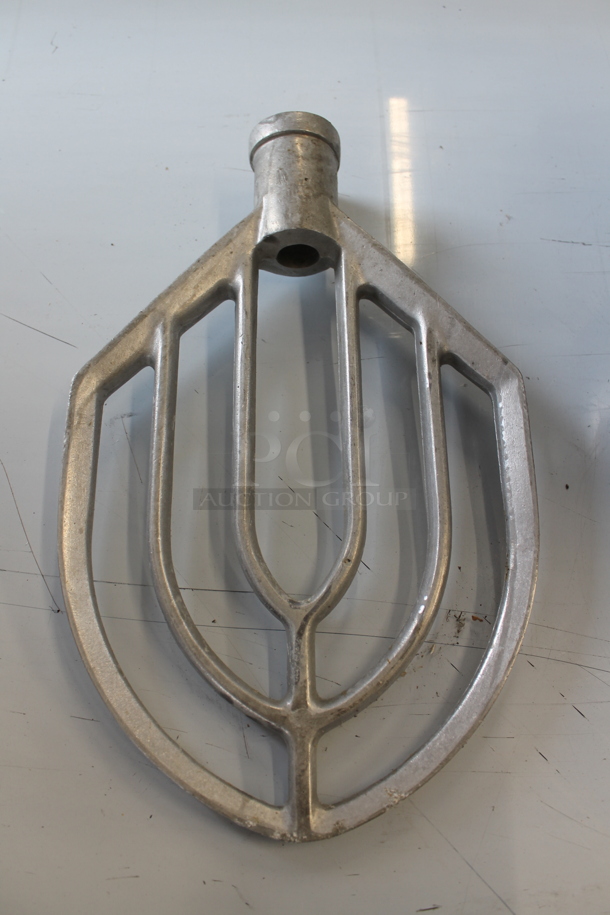 ALL ONE MONEY! Lot of Metal Mixing Bowl w/ Whisk and Paddle Attachment. Appears To Be 30 Quart. - Image 8 of 10