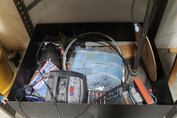 Gray Metal 4 Tier Shelving Unit w/ Contents Including Casters. BUYER MUST REMOVE. - Image 5 of 7