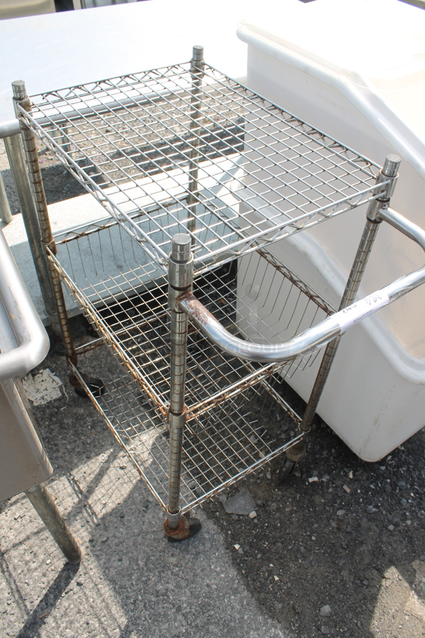 Metal Wire 3 Tier Cart on Commercial Casters. - Image 3 of 3