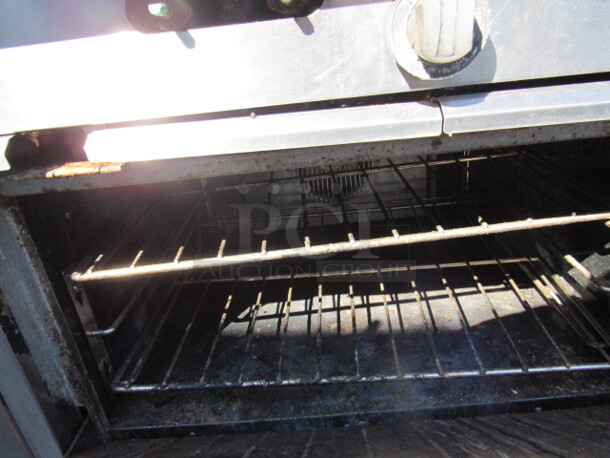 One US Range 10 Burner Gas Range With SS Over Shelf On Casters. 60X36X57.5 - Image 4 of 4
