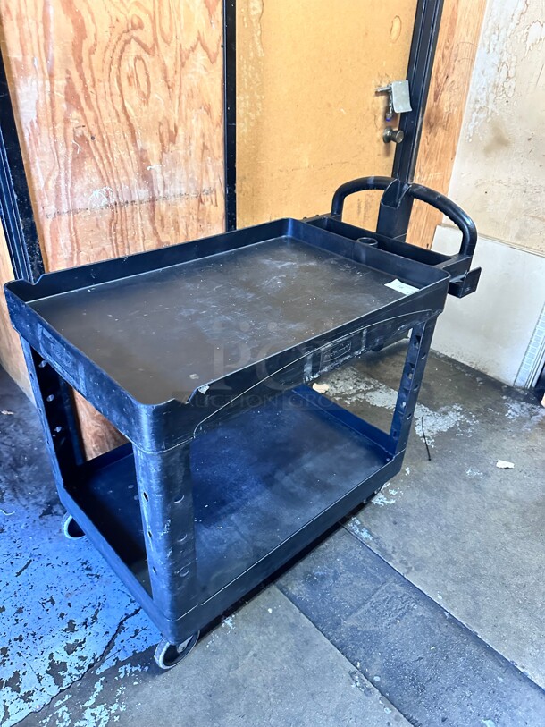 Clean! Rubbermaid® Utility Cart - 44 x 25 x 39 inch, Black NSF  - Image 2 of 8