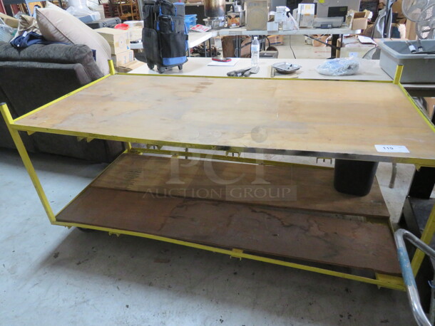 One Metal Work Table On Casters. 72X36X35 - Image 1 of 1
