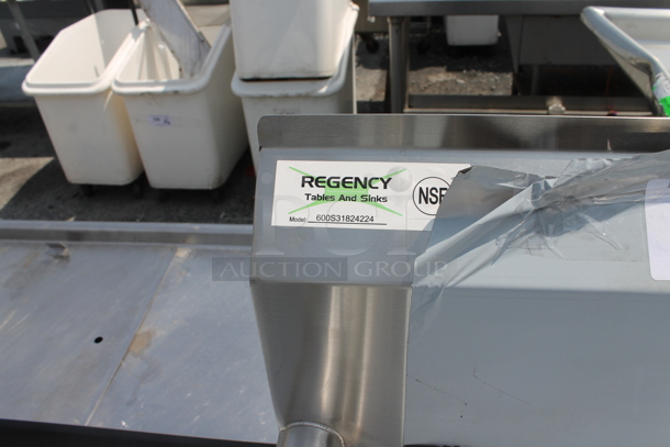 BRAND NEW SCRATCH AND DENT! Regency 600S31824224 124" 16-Gauge Stainless Steel Three Compartment Commercial Sink with 2 Drainboards. Bays 24x24x12. Drain Boards 22x26x1 - Image 7 of 8
