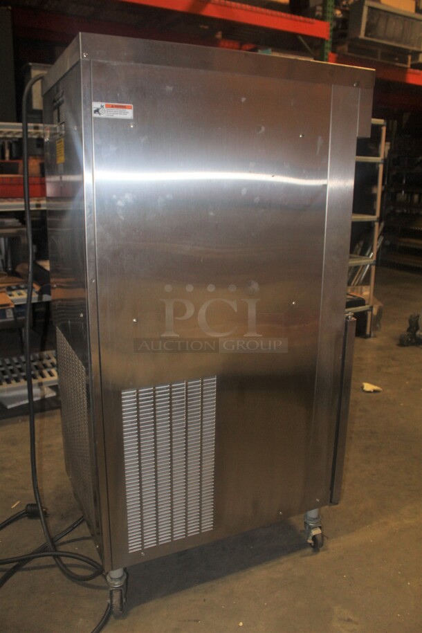 AWESOME! Electro Freeze Model 30T-RMT-232 Commercial Stainless Steel Air Cooled Two Flavor Twist Soft Serve Ice Cream/Frozen Yogurt Machine On Casters. 26x38.5x68. 208-230V/60 Hz. 3 Phase. Working When Pulled! - Image 8 of 8