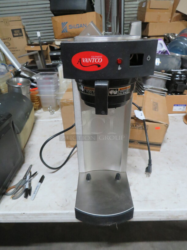 One Avantco Brewer With Filter Basket. Model# C-15. 120 Volt. 8X14X22. - Image 1 of 1