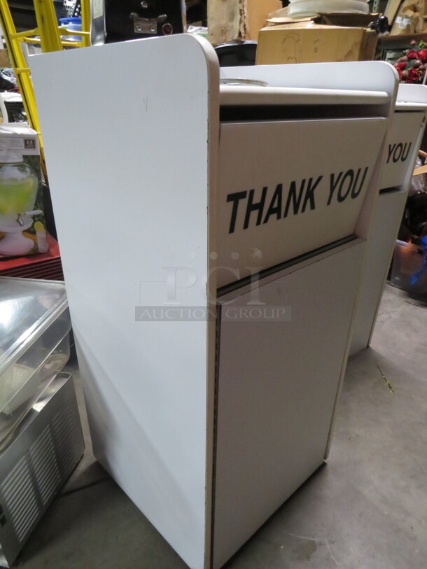 One Laminate Trash Receptacle With Trash Can. 23X22X48 - Image 2 of 2