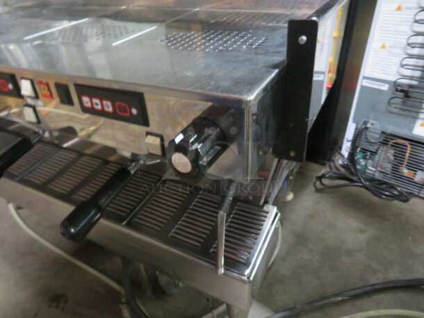 One WORKING LA Marzocco 4 Group Espresso Machine. Model# Linea 4 AV. 220 Volt. 1 Phase. 46.5X24X22. $26,740.00. - Image 3 of 3
