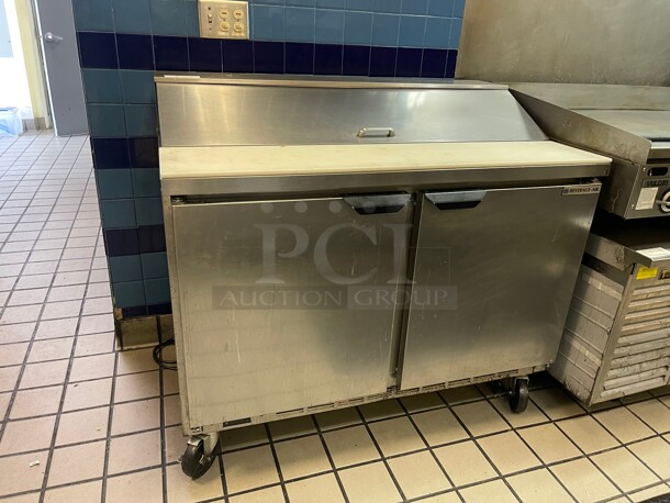 Late Model! Beverage-Air SPE48HC-12 Elite Series 48 inch 2 Door Refrigerated Sandwich Prep Table NSF 115 Volt Tested and Working! 48x29x42 - Image 2 of 8