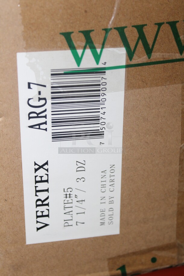 NEW IN BOX! 4 Boxes (36 Count Each) Vertex 7 1/4" Plates. 144X Your Bid!  - Image 2 of 2