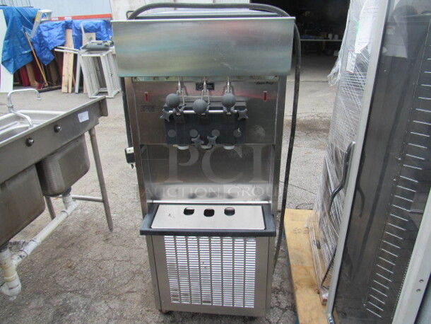 One Stainless Steel Electro Freeze 2 Flavor Twist Soft Serve Machine On Casters. Unable To Test. 208-230 Volt. 3 Phase. Model# SL500-132. 22X38X60